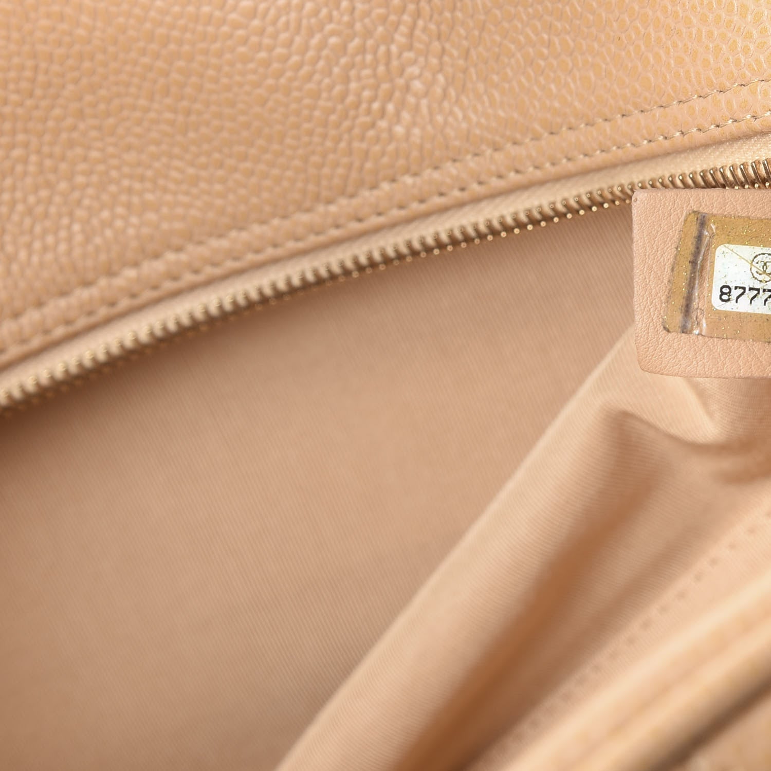 Chanel Caviar Quilted Large Bowler Bag Beige 10 of 11
