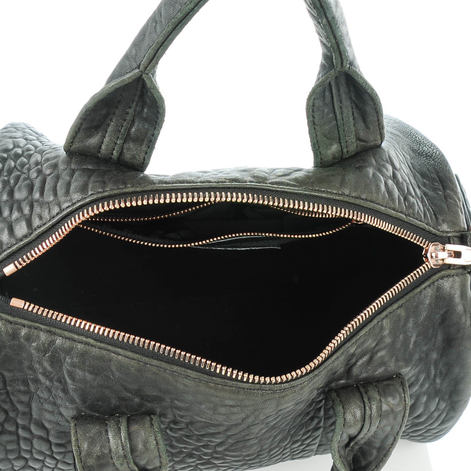 Alexander Wang Pebbled Lambskin Rocco Black Rose Gold Hardware 6 of 9