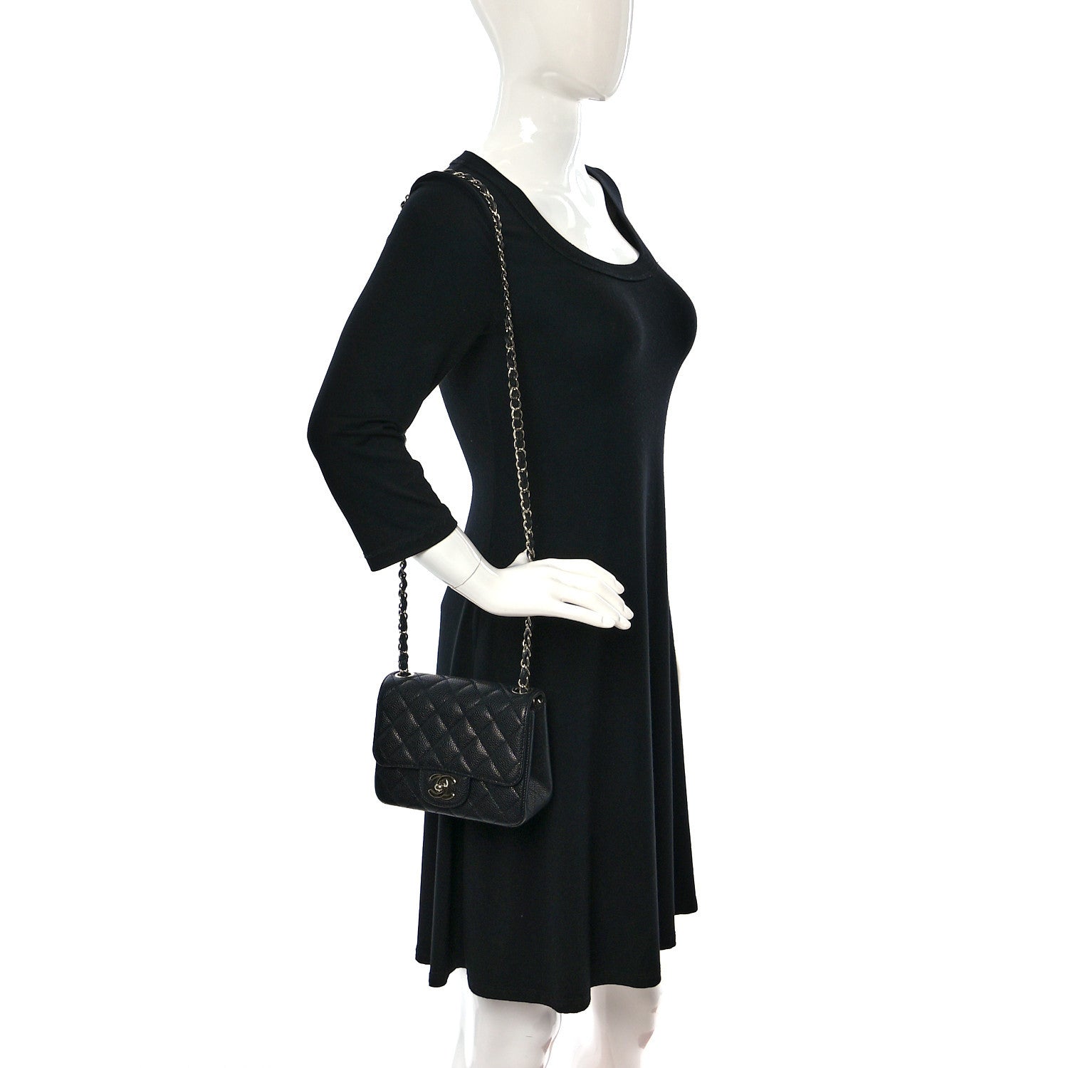 Chanel Caviar Quilted Mini Square Flap Black 2 of 9
