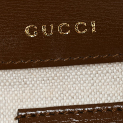 Gucci GG Supreme Monogram Azalea Calfskin Web Mini Horsebit 1955 Shoulder Bag Beige Ebony Brown Sugar 6 of 10