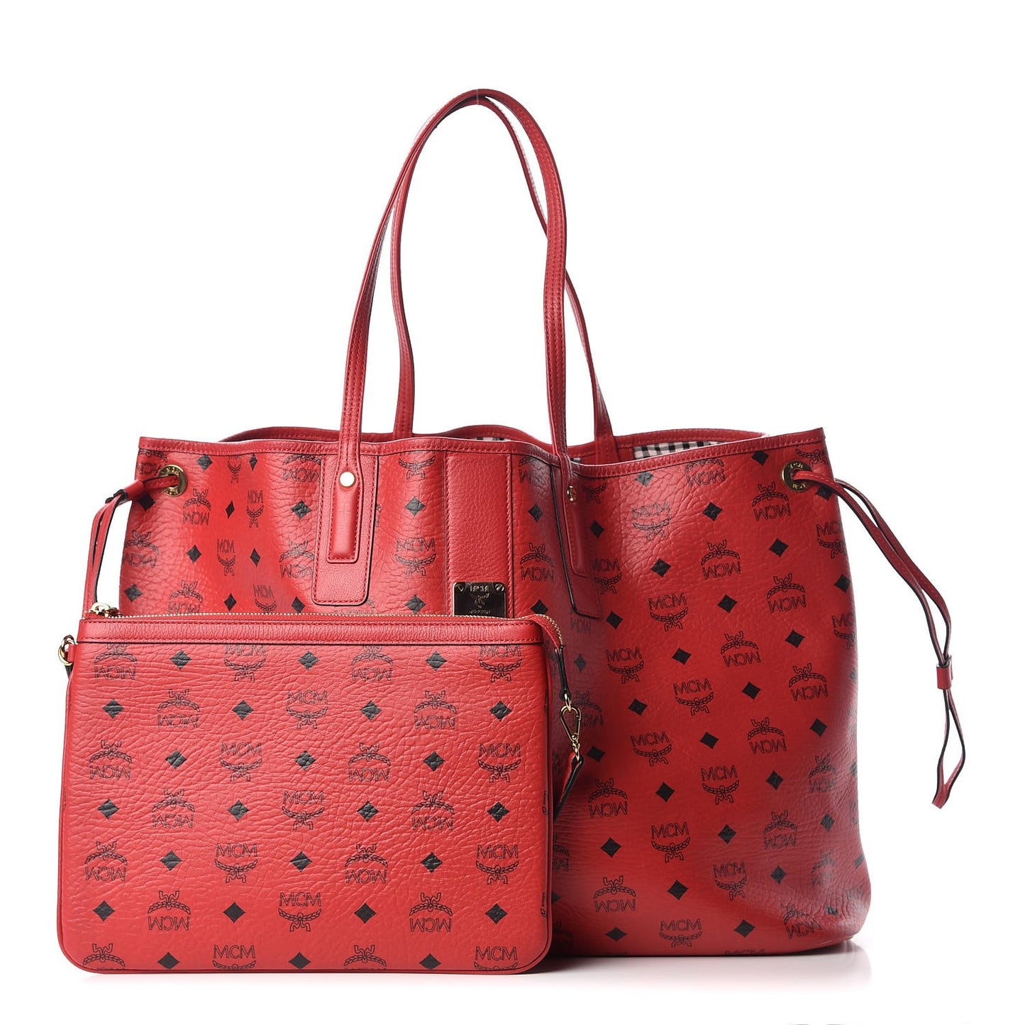 Visetos Large Liz Reversible Shopper Tote Ruby Red
