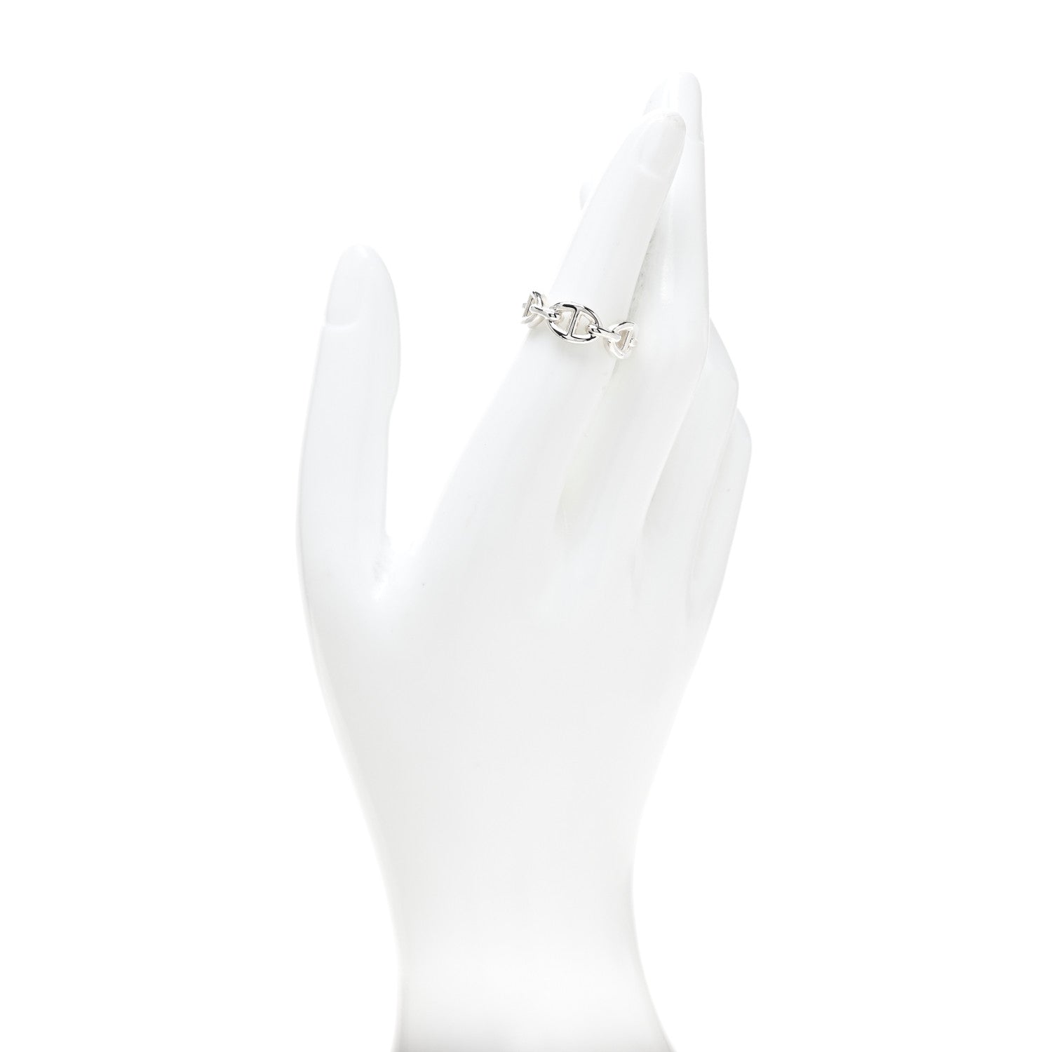 Hermes Sterling Silver PM Chaine d'Ancre Enchainee Band Ring 51 5.75 2 of 7