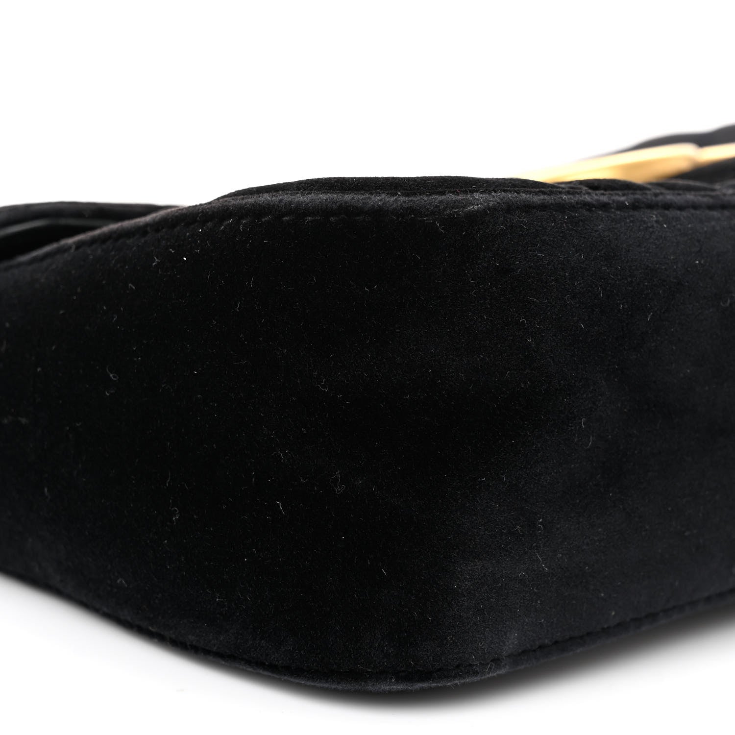 Gucci Velvet Matelasse Small GG Marmont Shoulder Bag Black 9 of 10