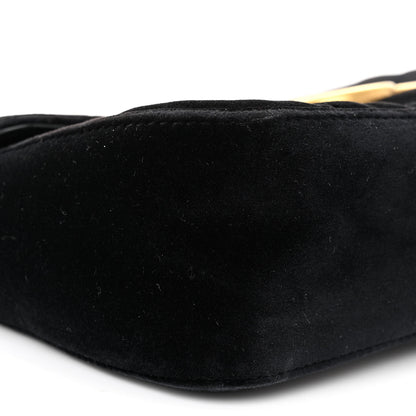 Gucci Velvet Matelasse Small GG Marmont Shoulder Bag Black 9 of 10