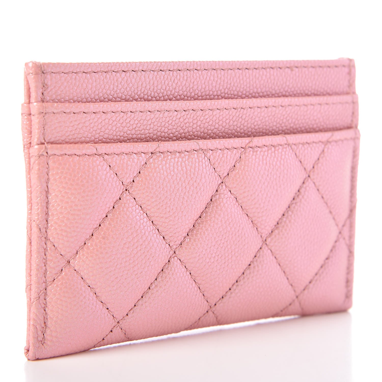 Chanel Iridescent Caviar Quilted Card Holder Rose Pink 3 of 9