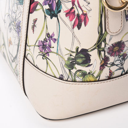 Gucci Canvas Flora Infinity Medium Nice Top Handle Dome Bag White 13 of 13