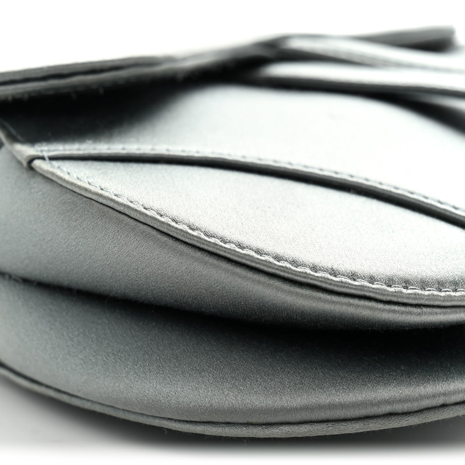 Christian Dior Satin Crystal Mini Saddle Bag Blue Gray 7 of 9