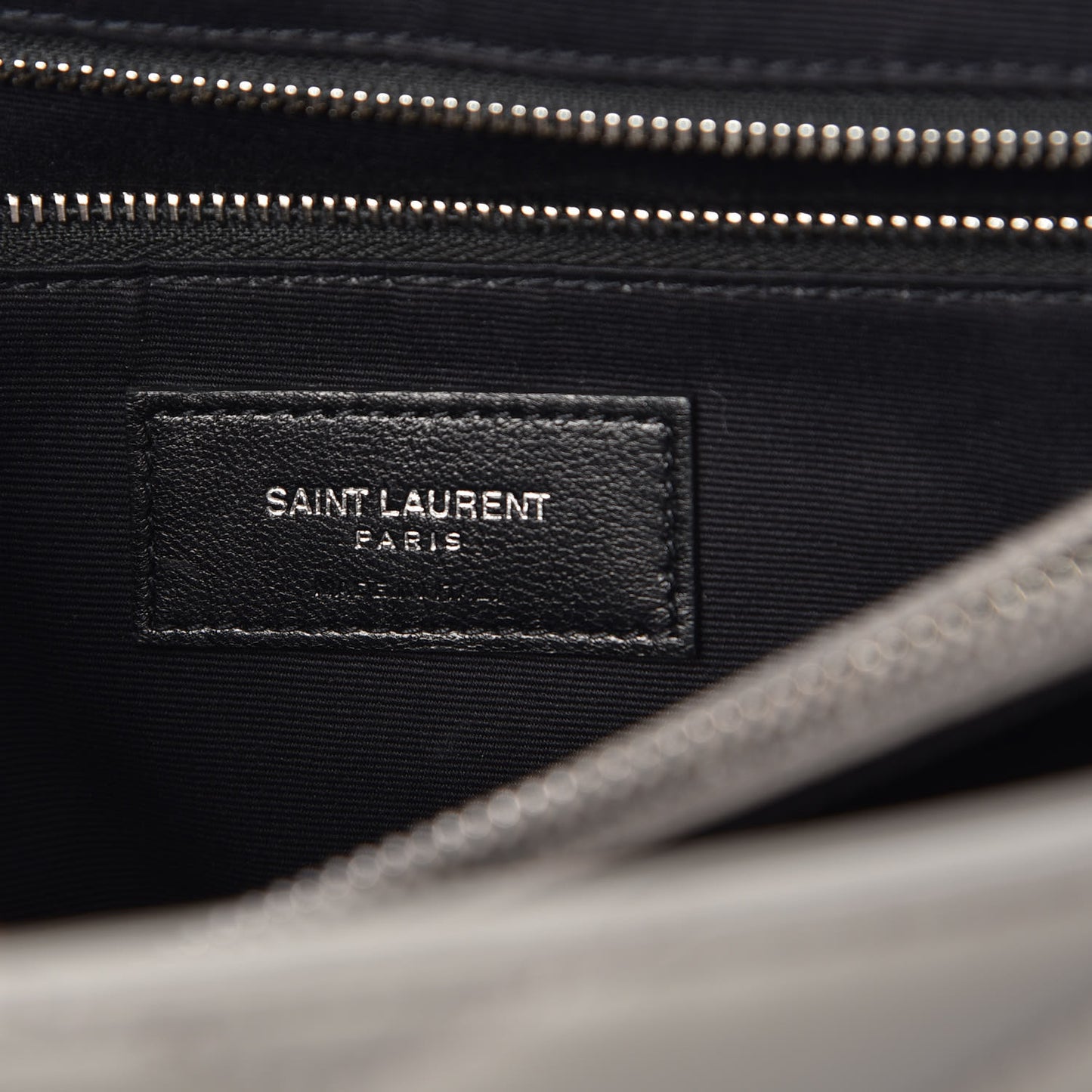 Calfskin Y Quilted Monogram Large Loulou Chain Satchel Light Grey