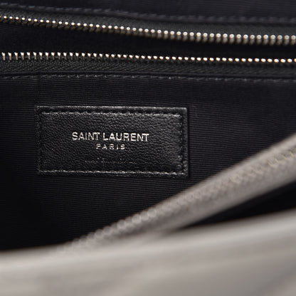 Saint Laurent Calfskin Y Quilted Monogram Large Loulou Chain Satchel Light Grey 7 of 12