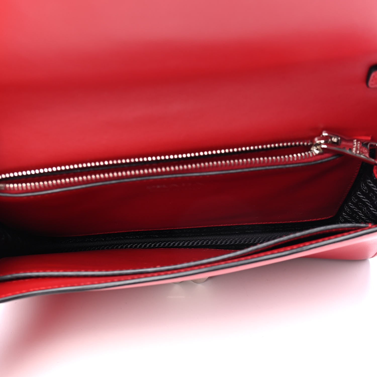 Prada Saffiano City Calfskin Studded Large Elektra Shoulder Bag Fuoco Black 4 of 5
