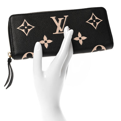 Louis Vuitton Empreinte Monogram Giant Clemence Wallet Black Beige 2 of 6