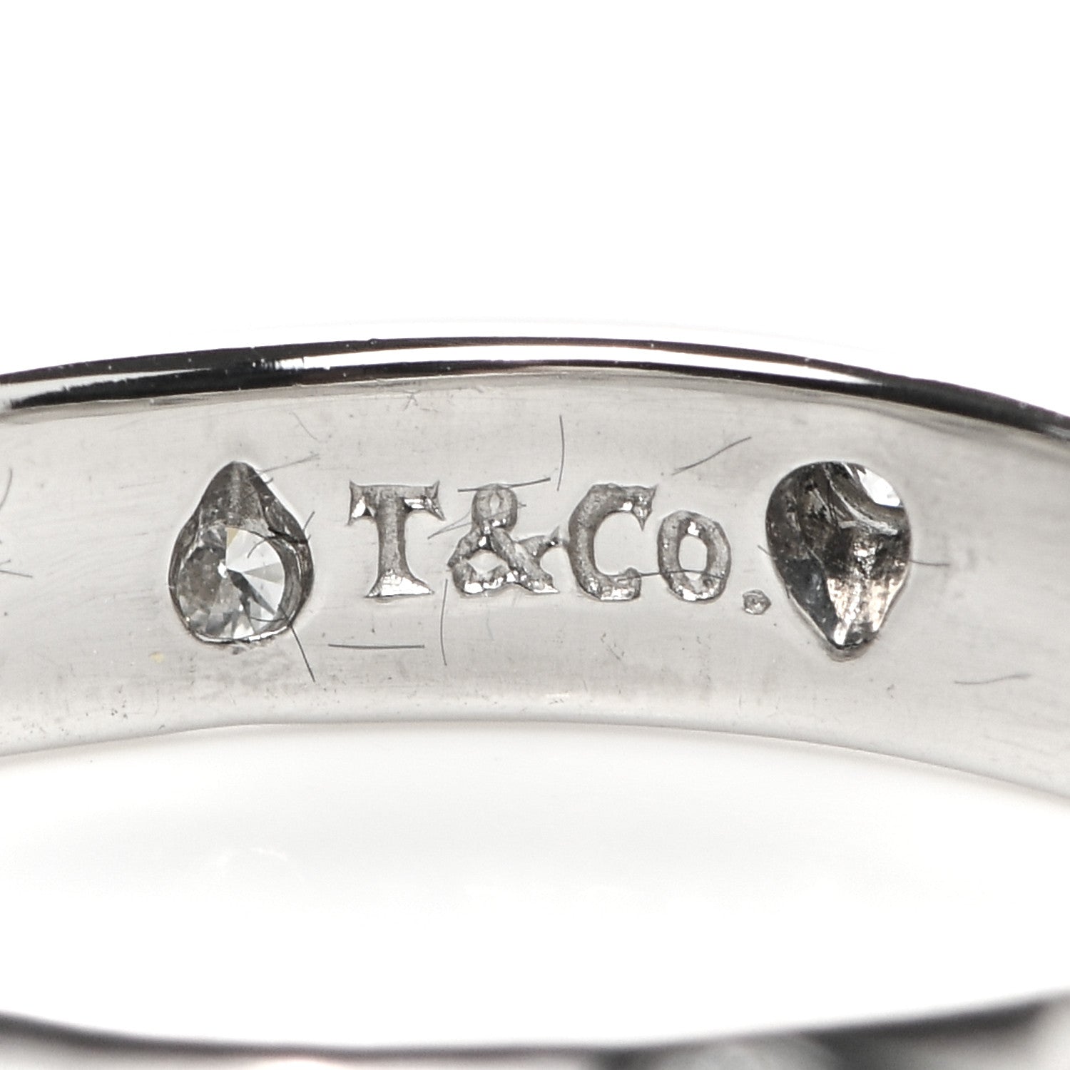 Tiffany Platinum Diamond 4mm Etoile Band Ring 55 7.25 4 of 6