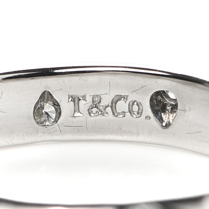 Tiffany Platinum Diamond 4mm Etoile Band Ring 55 7.25 4 of 6