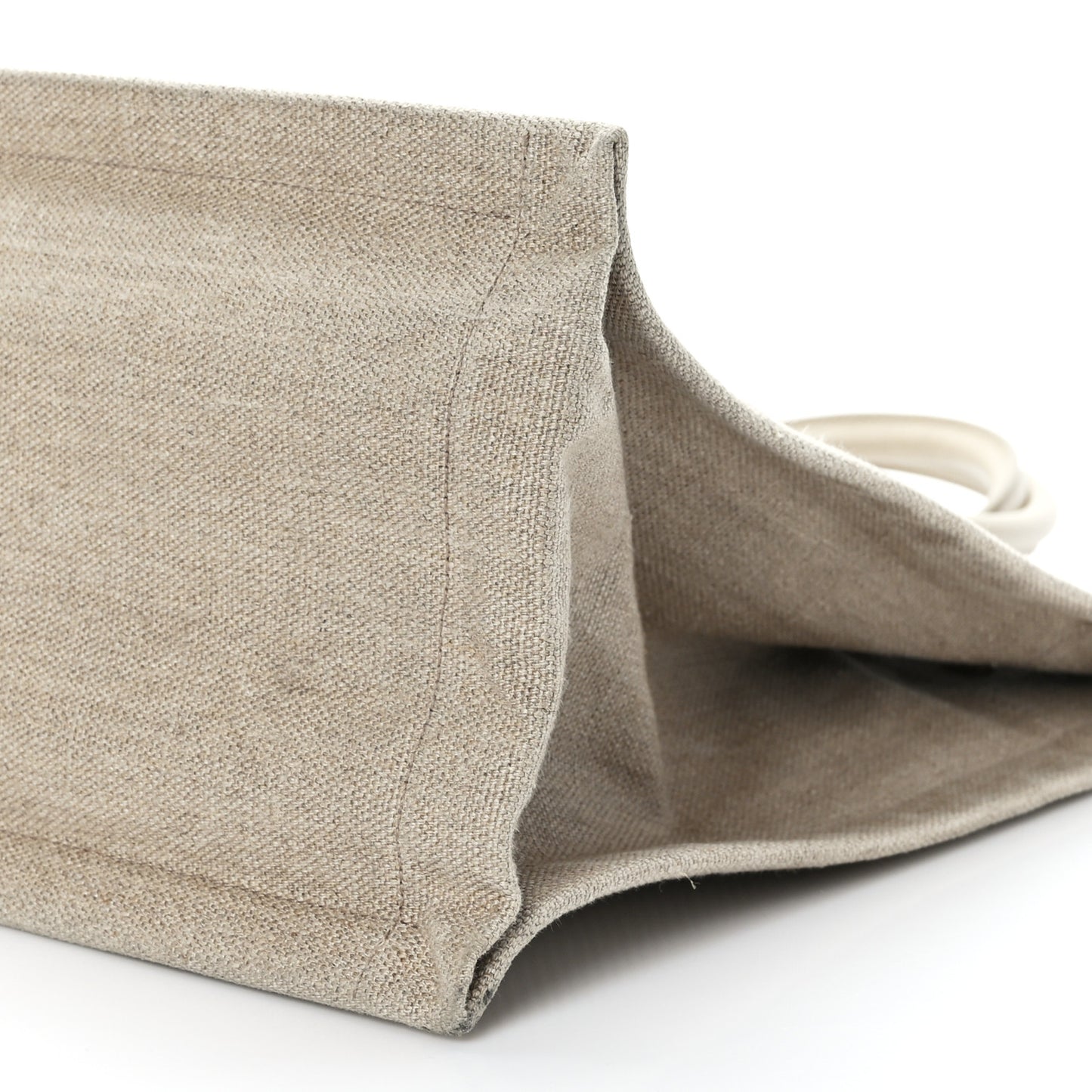 Linen Calfskin Small Rive Gauche Tote Beige Sea Salt