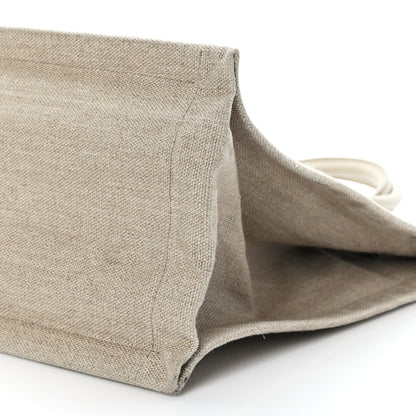 Saint Laurent Linen Calfskin Small Rive Gauche Tote Beige Sea Salt 9 of 10
