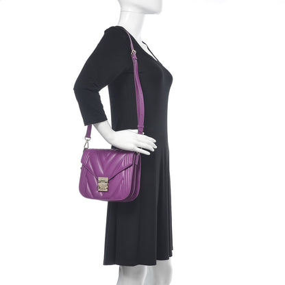 MCM Lambskin Quilted Small Patricia Shoulder Bag Viva Lila 2 of 10