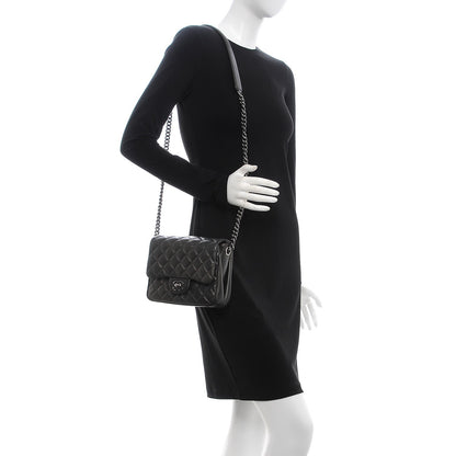Chanel Metallic Goatskin Quilted Small Rock In Rome Flap Charcoal 2 of 8