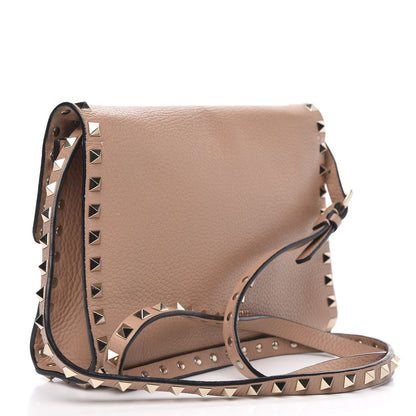 Valentino Garavani Pebbled Calfskin Medium Rockstud Flip Lock Crossbody Bag Skin Sorbet 3 of 13