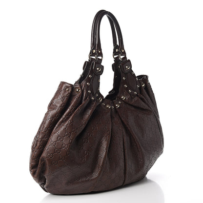 Gucci Guccissima Studded Pelham Shoulder Bag Dark Brown 2 of 9