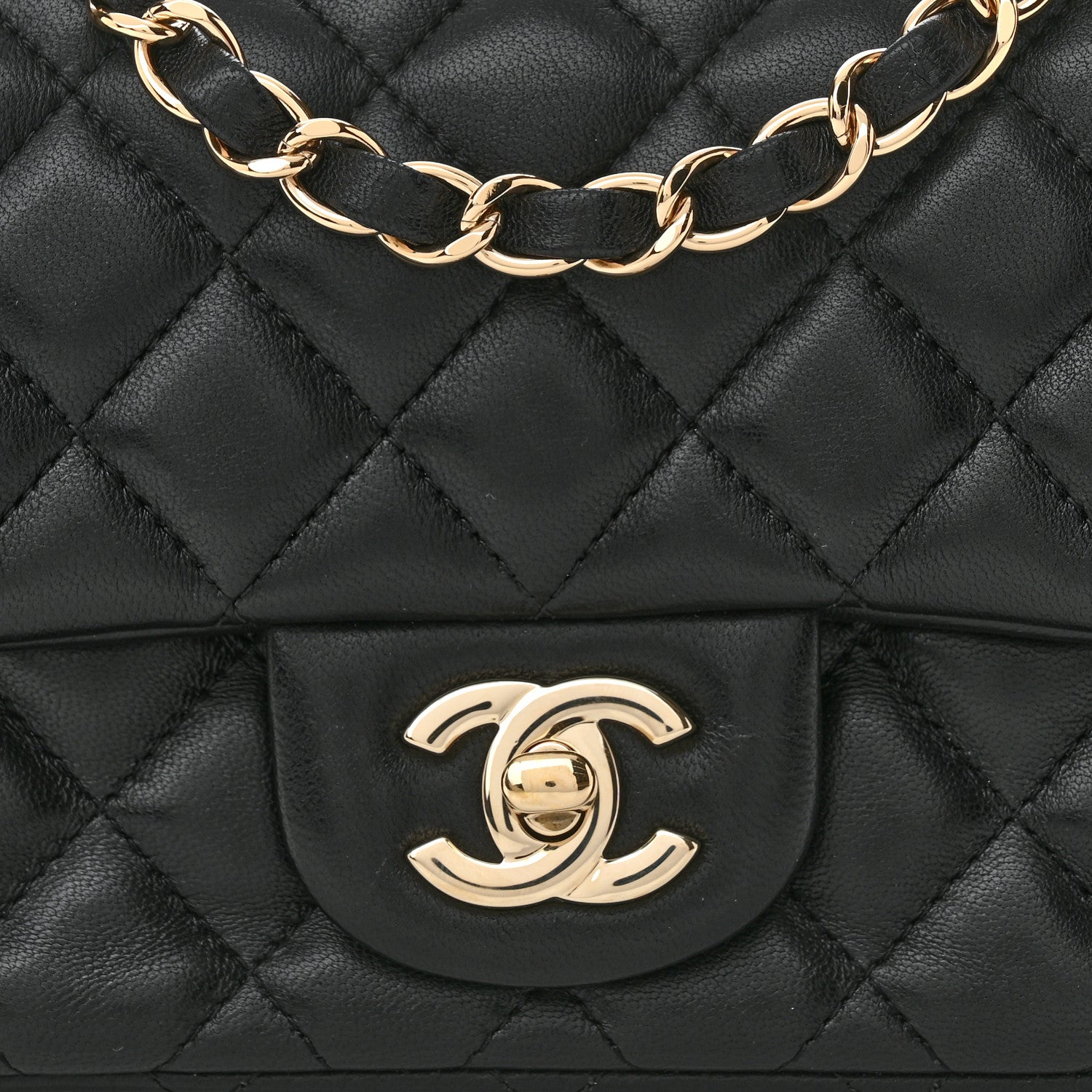 Chanel Lambskin Quilted Mini Square Flap Black 8 of 11