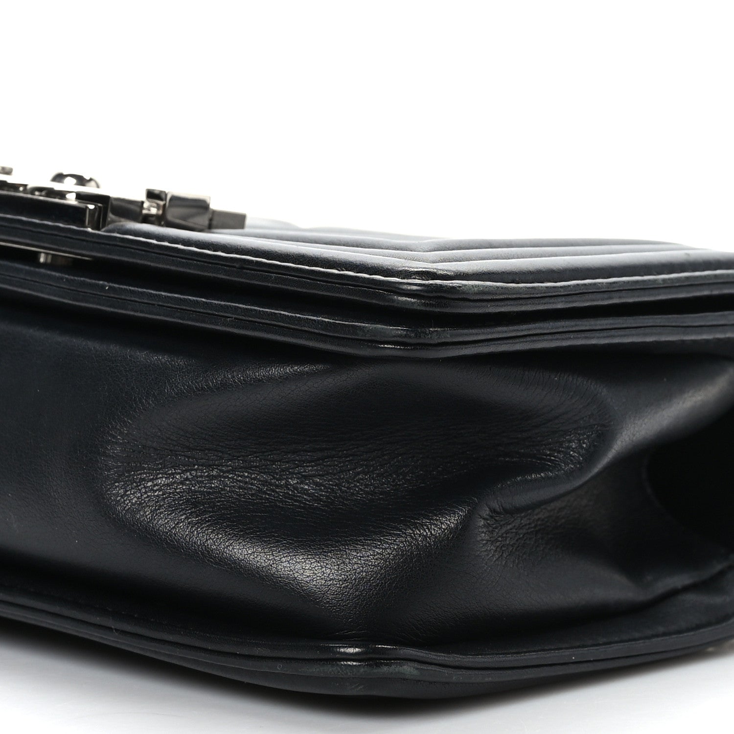 Chanel Calfskin Chevron Quilted Small Boy Flap Black 9 of 9