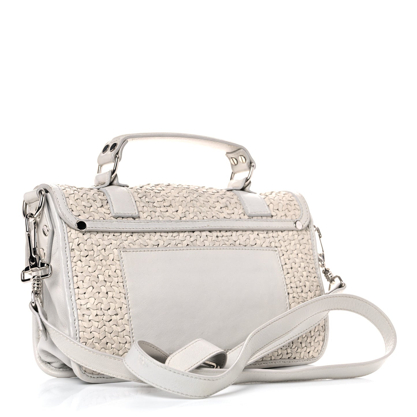 Lambskin Woven Tiny PS1 Satchel Ivory
