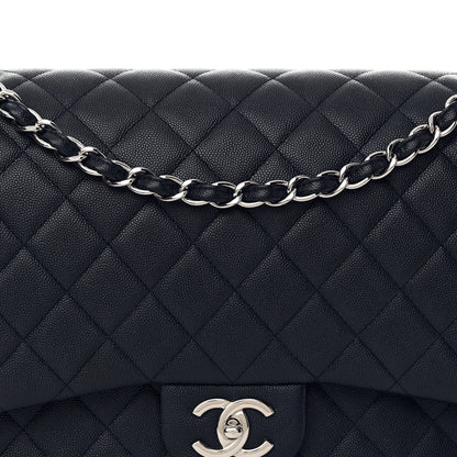 Chanel Caviar Quilted Maxi Double Flap Navy Blue 8 of 14