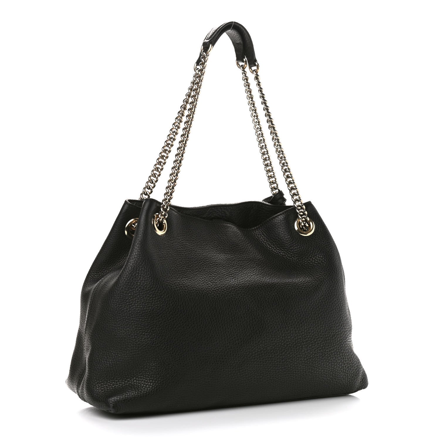 Gucci Pebbled Calfskin Medium Soho Chain Shoulder Bag Black 3 of 13