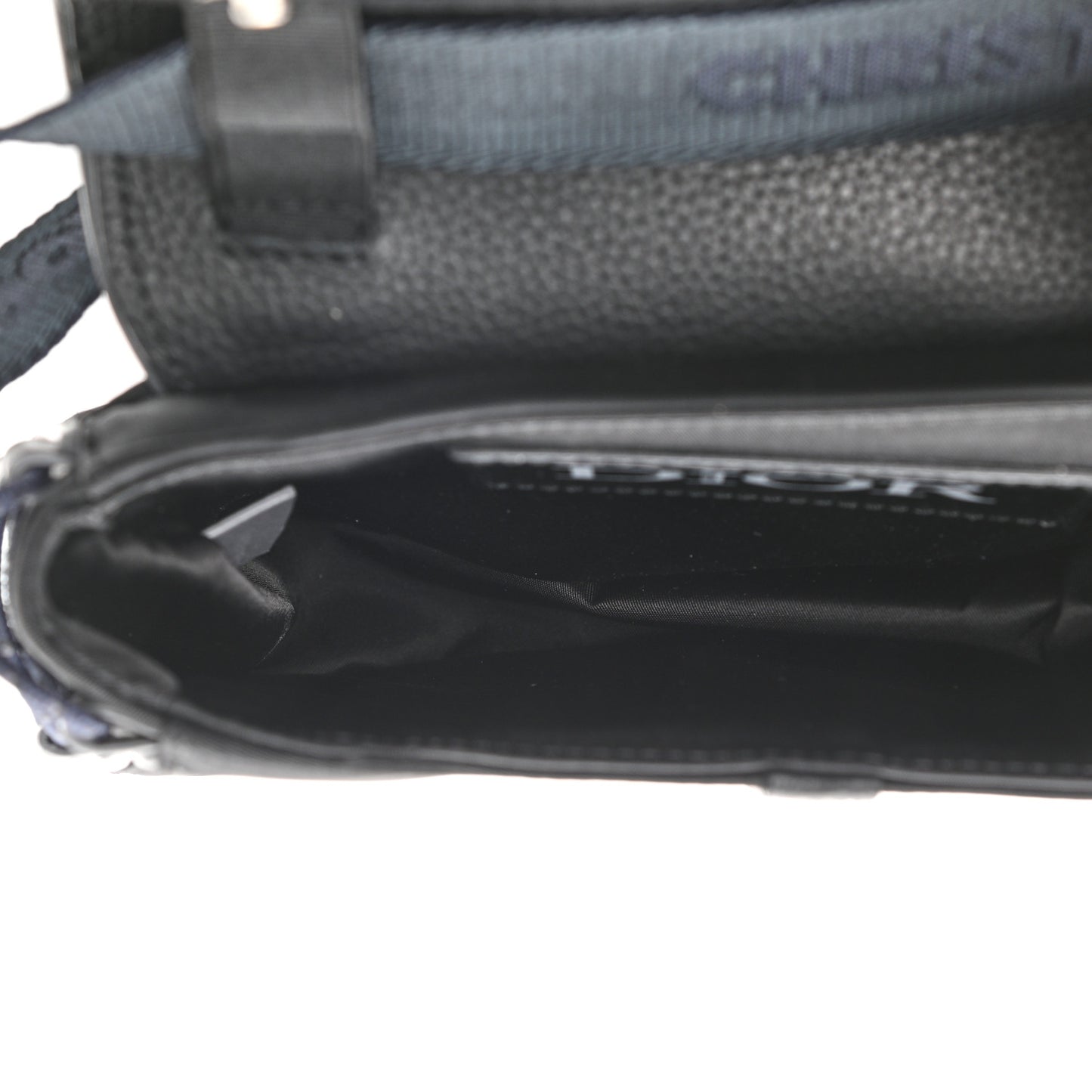X SACAI Grained Calfskin Technical Fabric Mens Saddle Bag Black