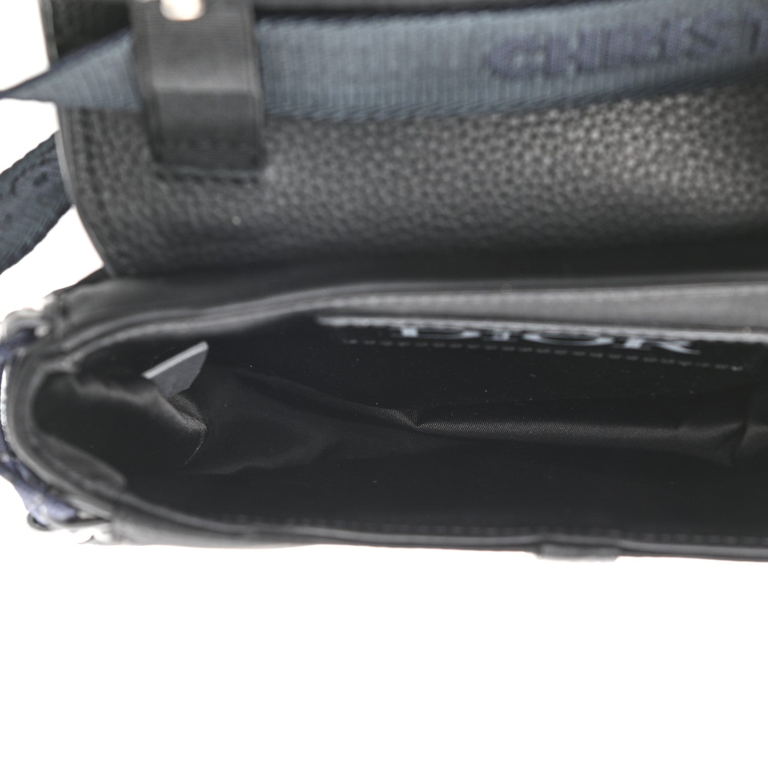 Christian Dior X SACAI Grained Calfskin Technical Fabric Mens Saddle Bag Black 7 of 9