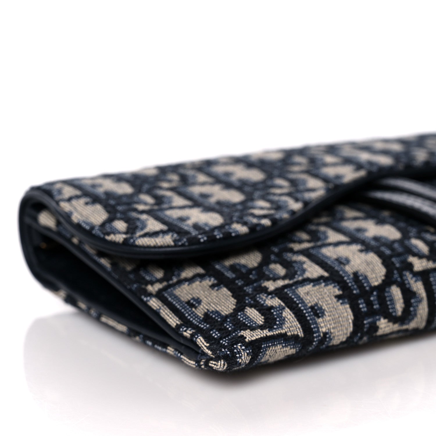 Christian Dior Oblique Saddle Chain Long Wallet Blue 9 of 12