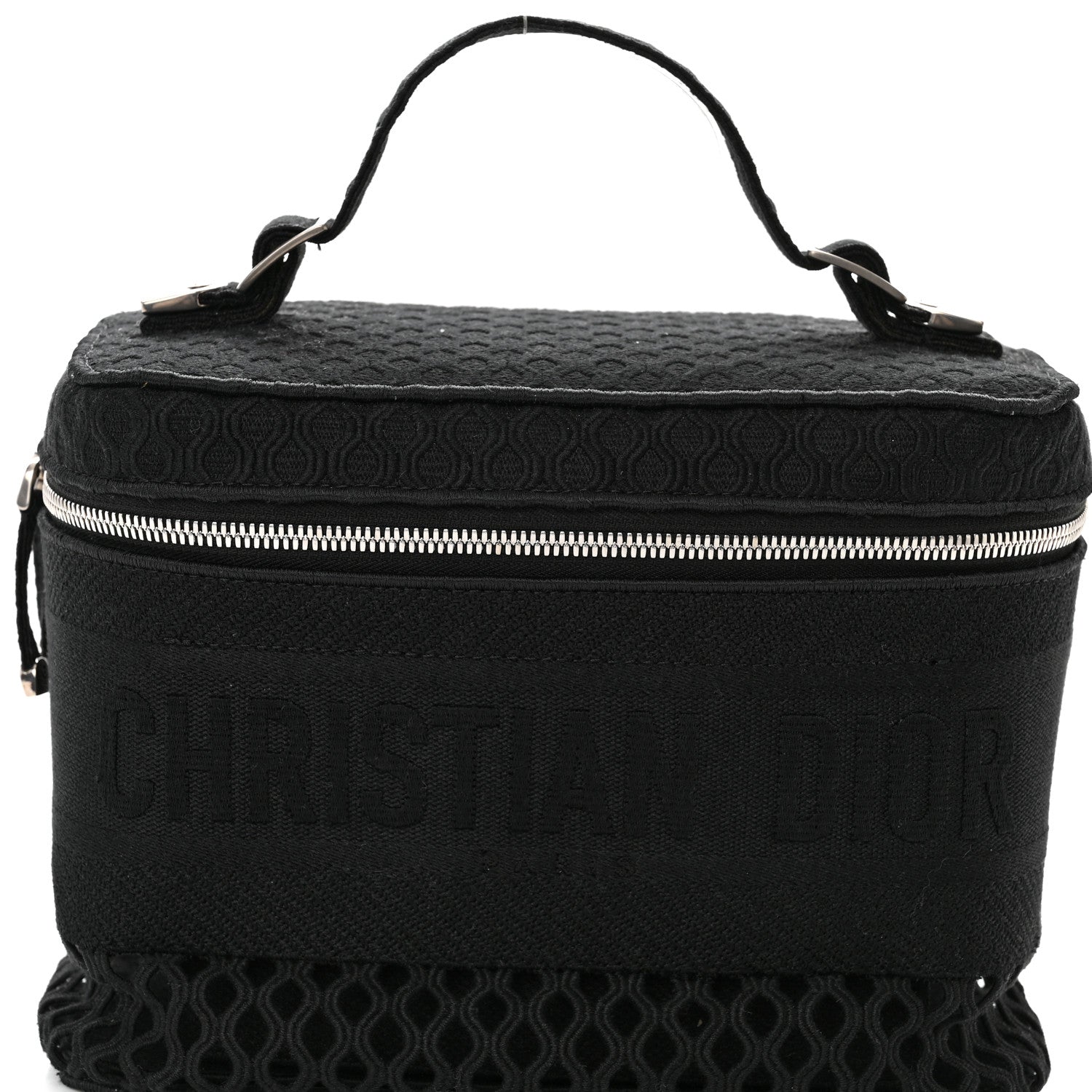 Christian Dior Mesh Embroidered Diortravel Vanity Case Black 7 of 9