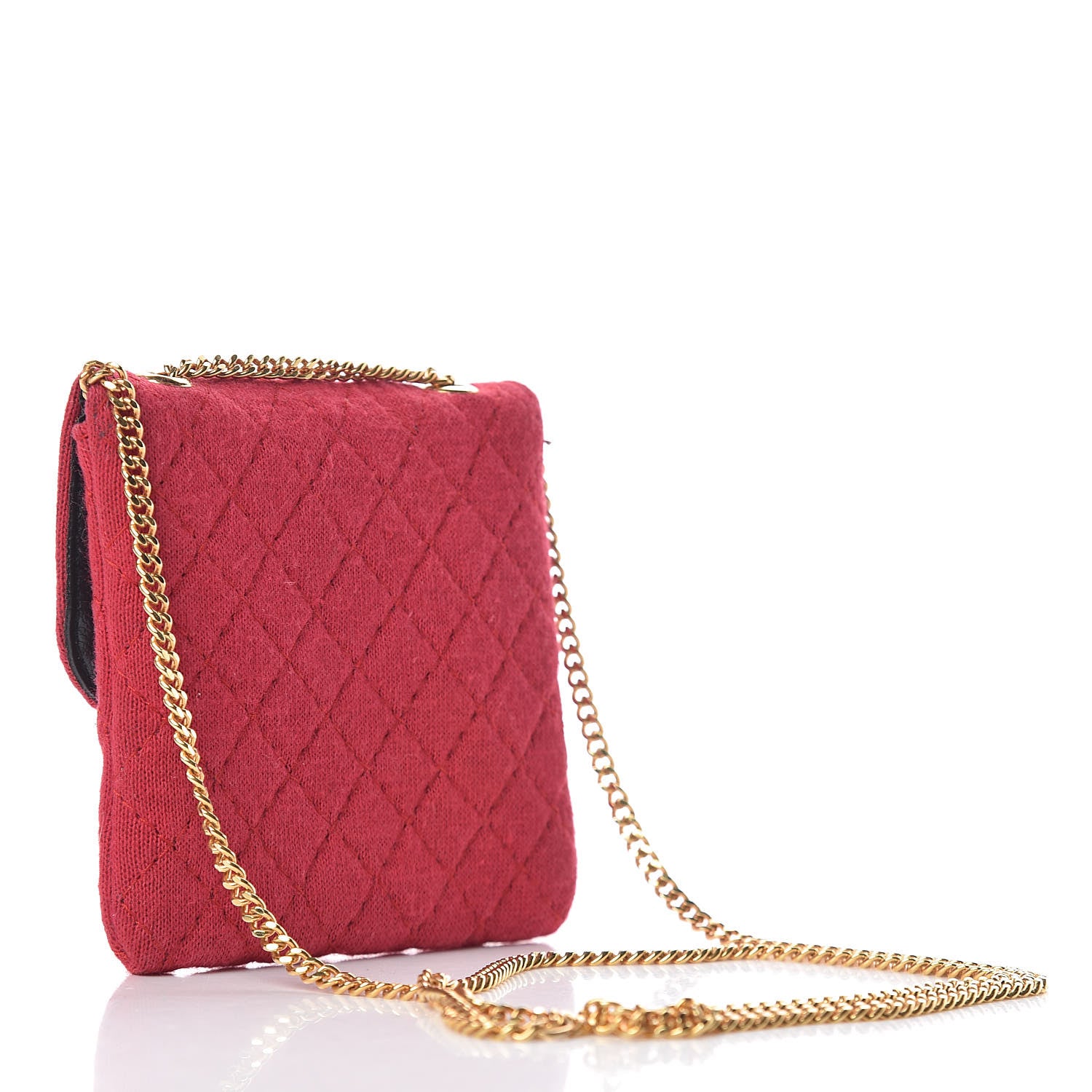 Chanel Knit Quilted Pouch Necklace Red 5 of 20