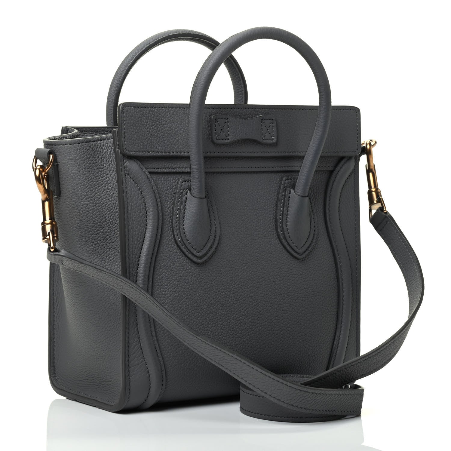 Celine Baby Drummed Calfskin Nano Luggage Kohl 2 of 4