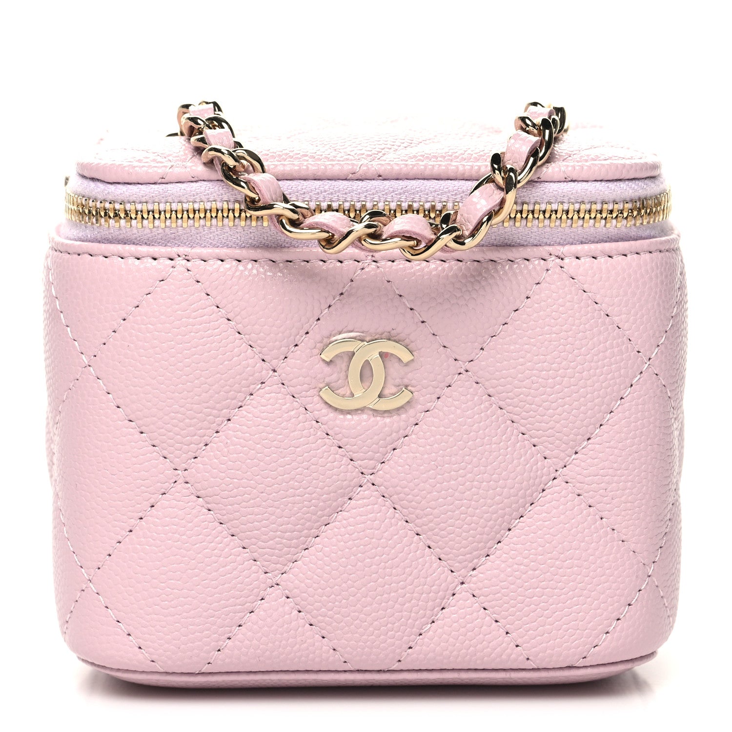 Chanel Caviar Quilted Mini Vanity Case With Chain Light Pink 1 of 10