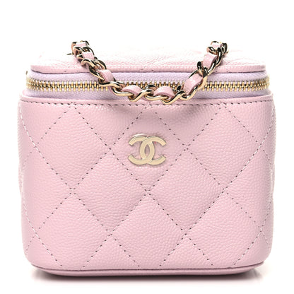 Chanel Caviar Quilted Mini Vanity Case With Chain Light Pink 1 of 10