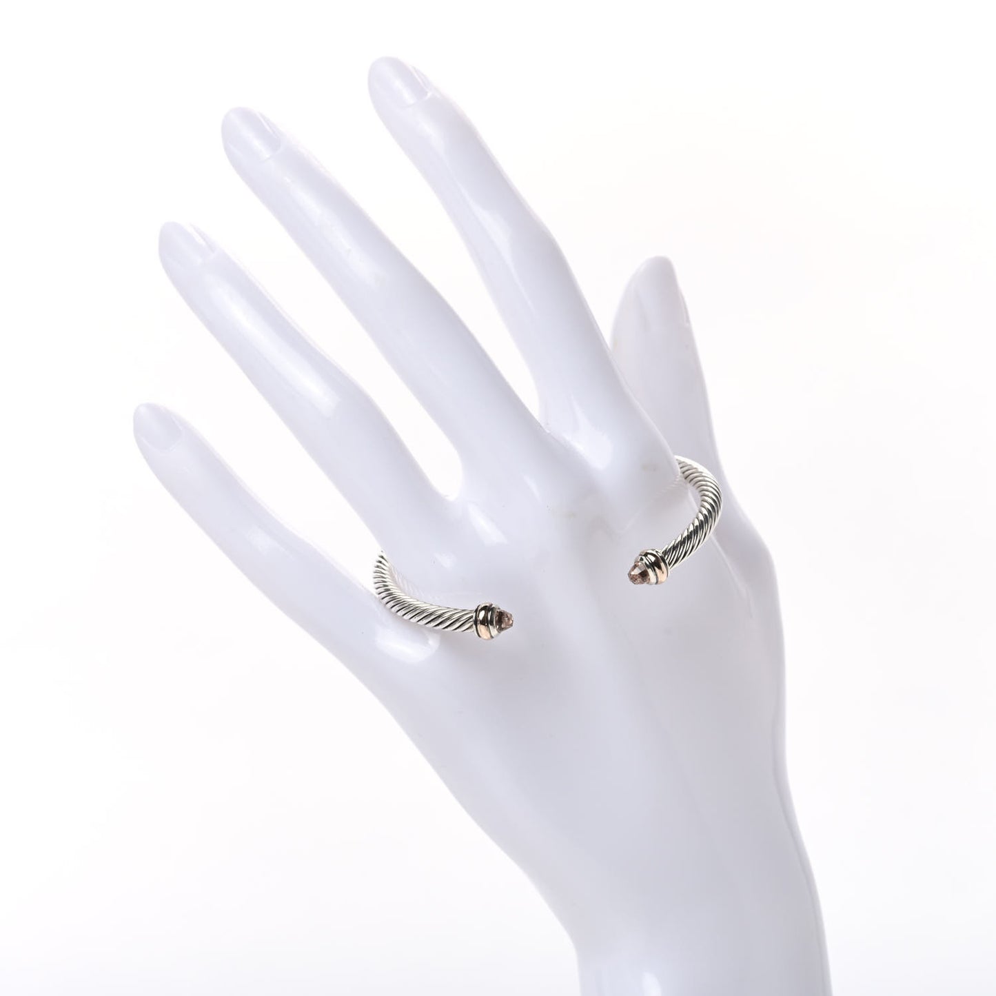Sterling Silver 18K Rose Gold Morganite 4mm Cable Classics Bracelet