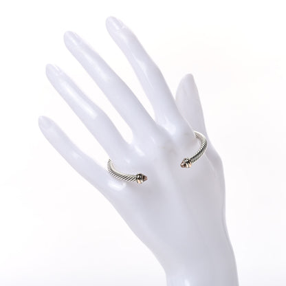 David Yurman Sterling Silver 18K Rose Gold Morganite 4mm Cable Classics Bracelet 2 of 5