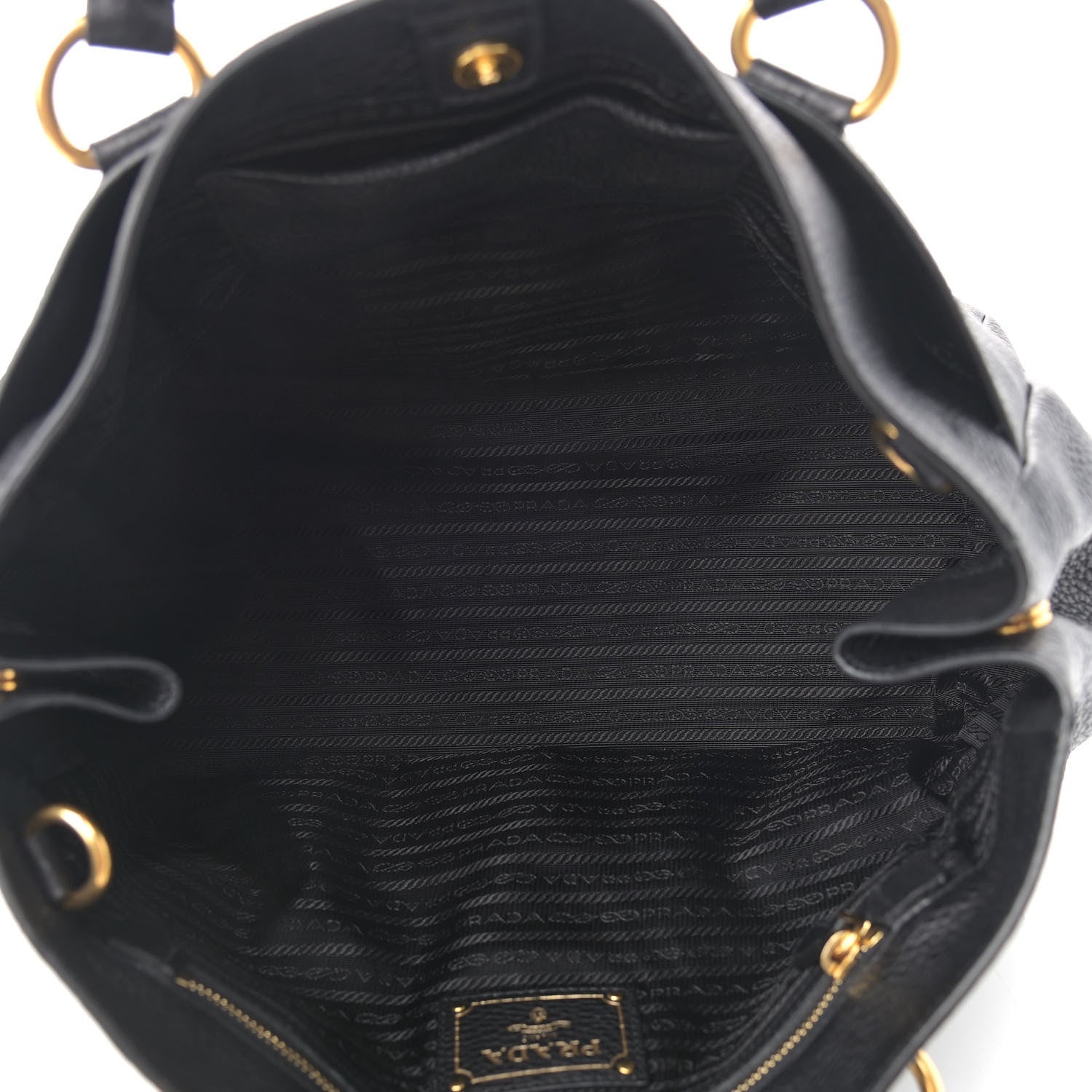 Prada Vitello Daino Tote Black 9 of 13