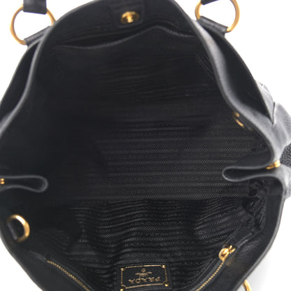 Prada Vitello Daino Tote Black 9 of 13