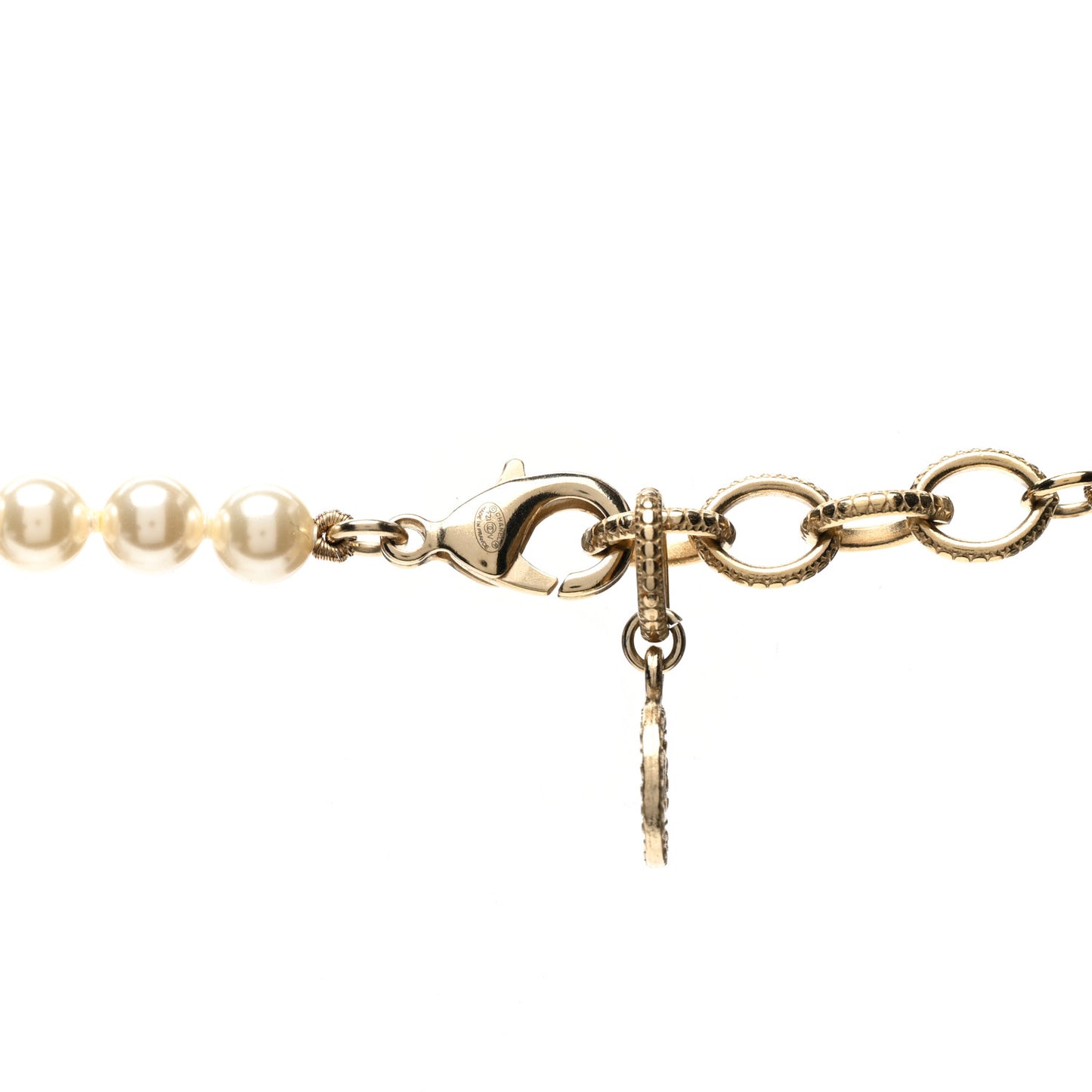 Pearl CC 100th Anniversary Necklace Light Gold