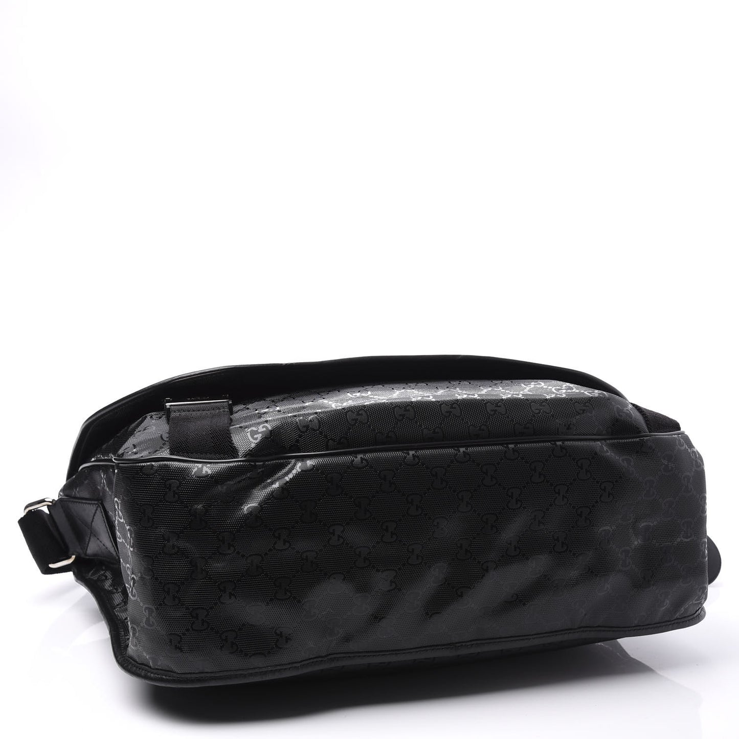 Imprime Monogram Medium Web 500 by Gucci Double Buckle Flap Messenger Bag Black