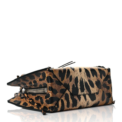 Balenciaga Grained Calfskin Leopard Print Papier Mini A4 Zip Around Tote Beige 4 of 9