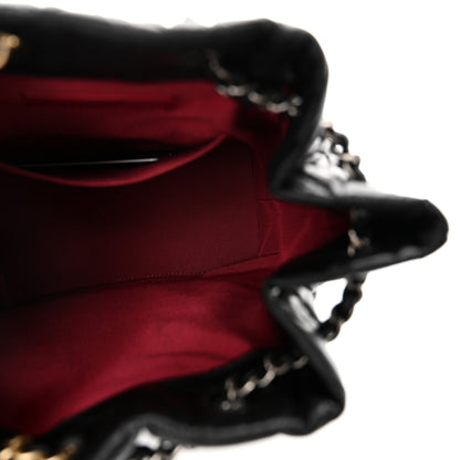 Chanel Aged Calfskin Chevron Quilted Small Gabrielle Backpack Black 5 of 10