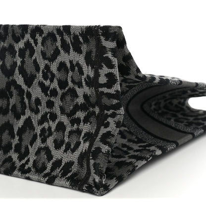 Christian Dior Canvas Mizza Embroidered Large Leopard Book Tote Grey 10 of 10