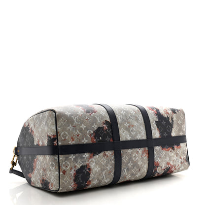 Louis Vuitton Monogram Bleach Keepall Bandouliere 50 Ink Blue 3 of 9