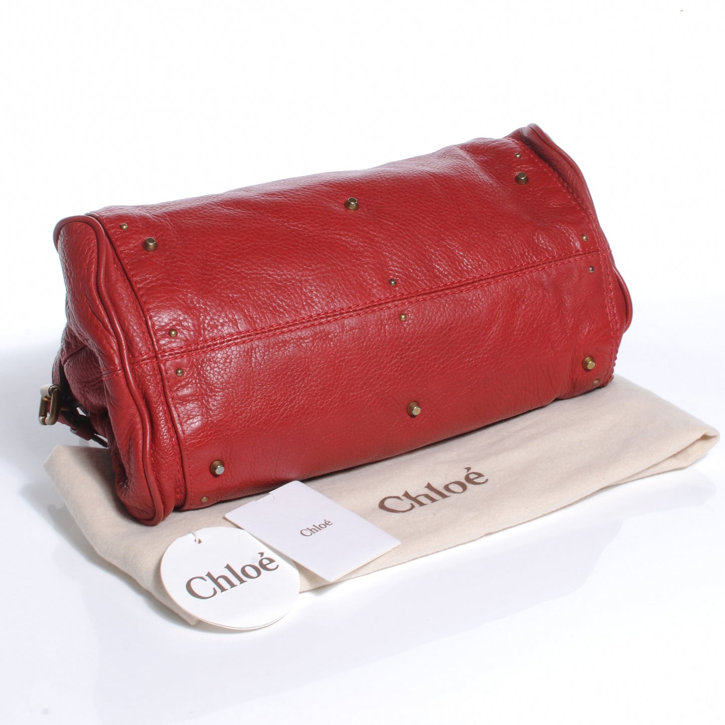 Leather Medium Paddington Satchel Red