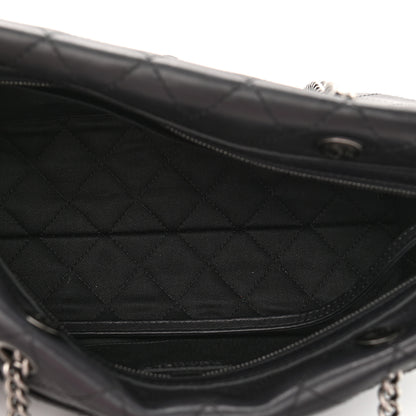 Chanel Calfskin Stitched Paris In Rome Shoulder Bag Black 5 of 10