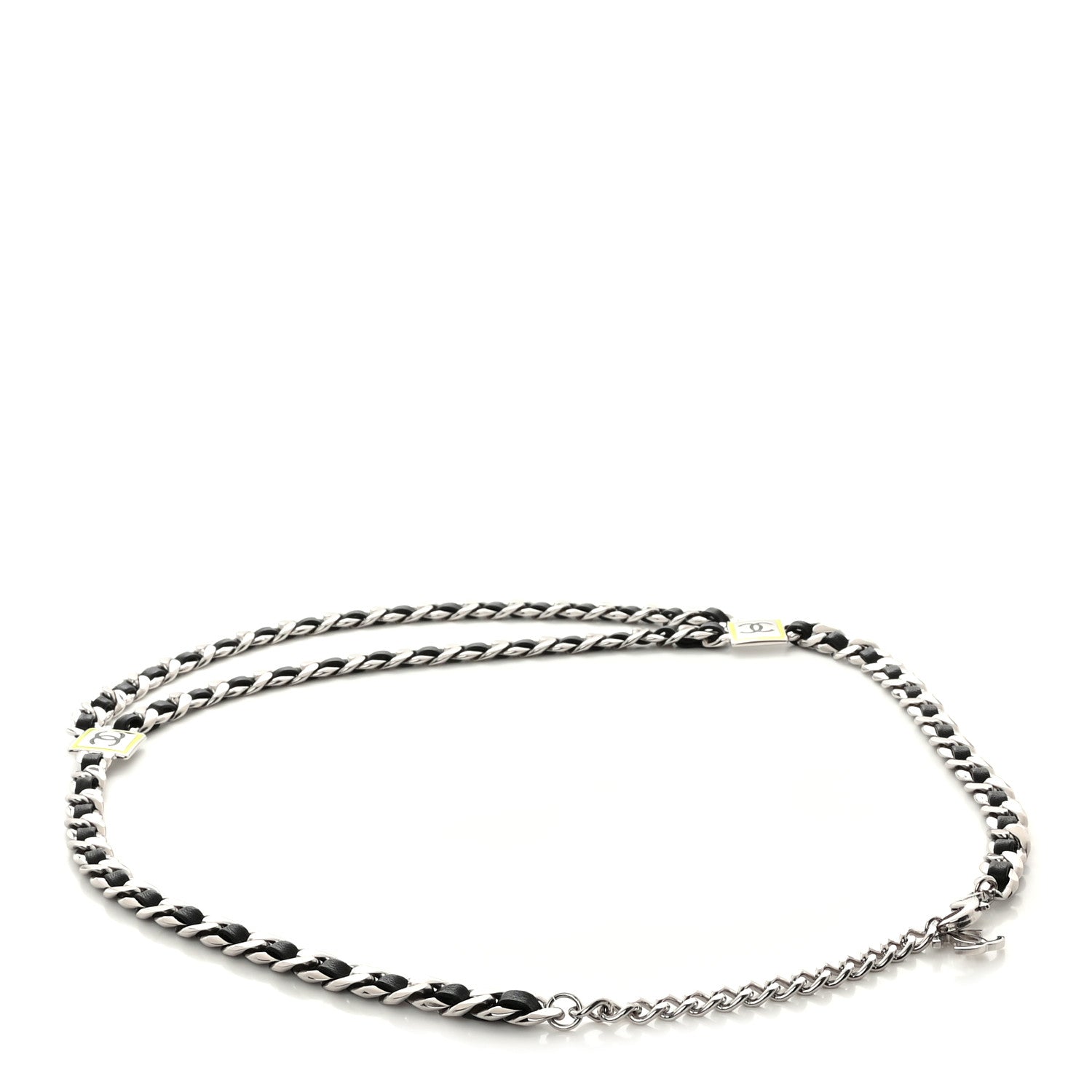 Chanel Lambskin Enamel CC Chain Belt Black Silver 2 of 4