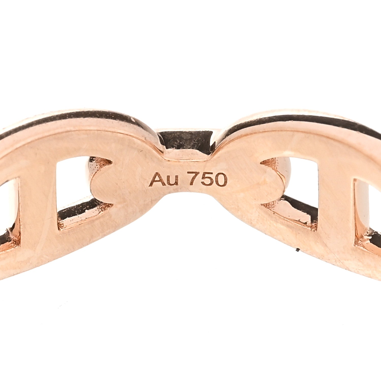 Hermes 18K Rose Gold PM Chaine d'Ancre Enchainee Ring 58 8.5 5 of 9